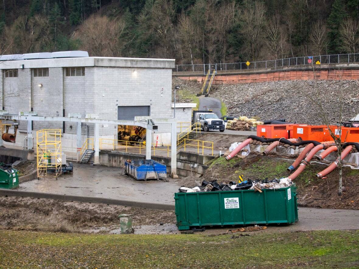 The Barrowtown Pump Station in Abbotsford, B.C., is pictured in December 2021.  (Ben Nelms/CBC - image credit)