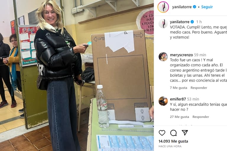 Yanina Latorre compartió el momento en el que votó