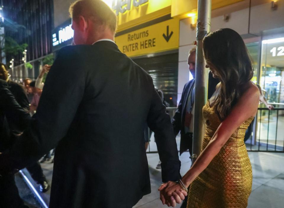 The Duke and Duchess of Sussex attending the charity awards ceremony earlier in the evening (Selcuk Acar/Anadolu Agency via Getty Images)