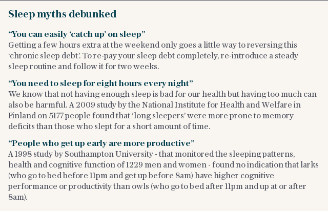 Sleep myths debunked