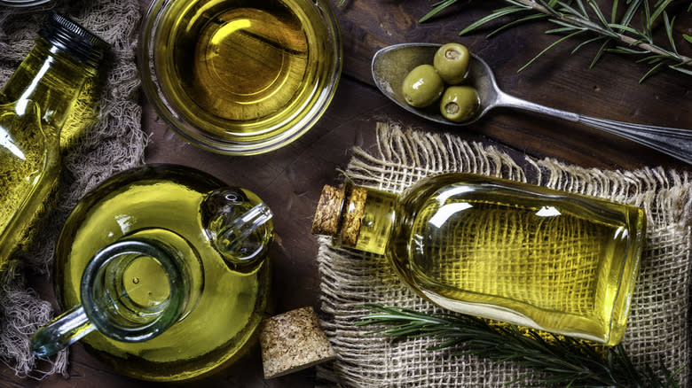 Bottles of olive oil