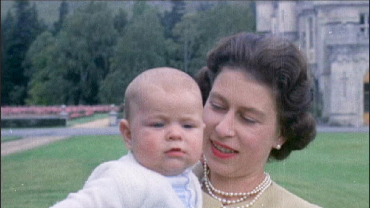 From Factual Fiction

THE QUEEN UNSEEN
Thursday 8th April 2021 on ITV 

Pictured: Queen with Prince Andrew as a baby at Balmoral in 1960
The Queen with 7- month old Prince Andrew, in some of the first pictures in colour taken of the young Prince. With the arrival of her third child, the Queen spent more time with her family.

The Queen is the most famous woman in the world, yet as she reaches her 95th birthday she remains an enigma. In this unique film, we lift the mask of royalty to reveal the remarkable woman behind the throne. To learn more about the hidden private Elizabeth Windsor, who has sacrificed so much for crown and duty and discover how she has coped with increasing public demands to reveal every aspect of her private self.
 
Using unseen home movies, intimate informal archive and recently digitised ÔlostÕ material from some of the 116 countries she has visited, weÕll uncover the real Elizabeth Windsor.  In rare off-duty moments weÕll discover The Queen on holiday, as a mother, wife, cook, animal lover, farmer, and expert horsewoman.  This remarkable footage shows her true passions and some of the unlikely, unknown friendships she has forged away from the public eye.

(c) Factual Fiction.

For further information please contact Peter Gray
07831 460 662 peter.gray@itv.com  

This photograph is © Factual Fiction and can only be reproduced for editorial purposes directly in connection with the programme. THE QUEEN UNSEEN or ITV. Once made available by the ITV Picture Desk, this photograph can be reproduced once only up until the Transmission date and no reproduction fee will be charged. Any subsequent usage may incur a fee. This photograph must not be syndicated to any other publication or website, or permanently archived, without the express written permission of ITV Picture Desk. Full Terms and conditions are available on the website https://www.itv.com/presscentre/itvpictures/terms





