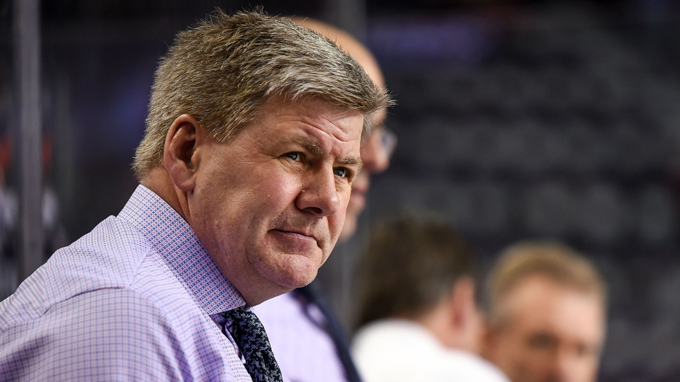 The Calgary Flames have fired head coach Bill Peters after reports of prior racist remarks. (Photo by Brett Holmes/Icon Sportswire via Getty Images)