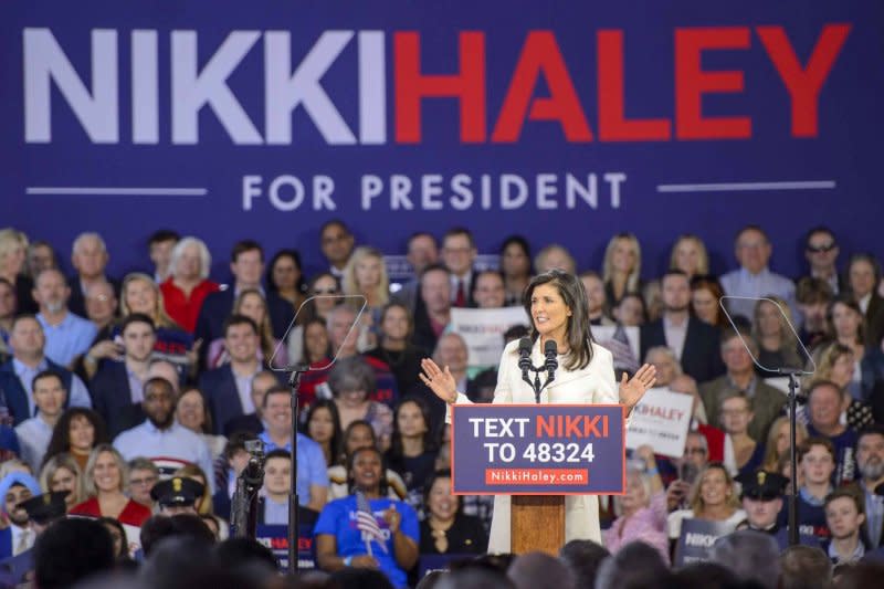Nikki Haley announces her candidacy for U.S. president in Charleston, S.C., on Feb. 1. File Photo by Bonnie Cash/UPI