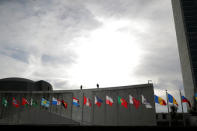 Law enforcement snipers stand atop the United Nations headquarters building as U.S. President Donald Trump attends the "Global Call to Action on the World Drug Problem" event inside in New York, U.S., September 24, 2018. REUTERS/Carlos Barria