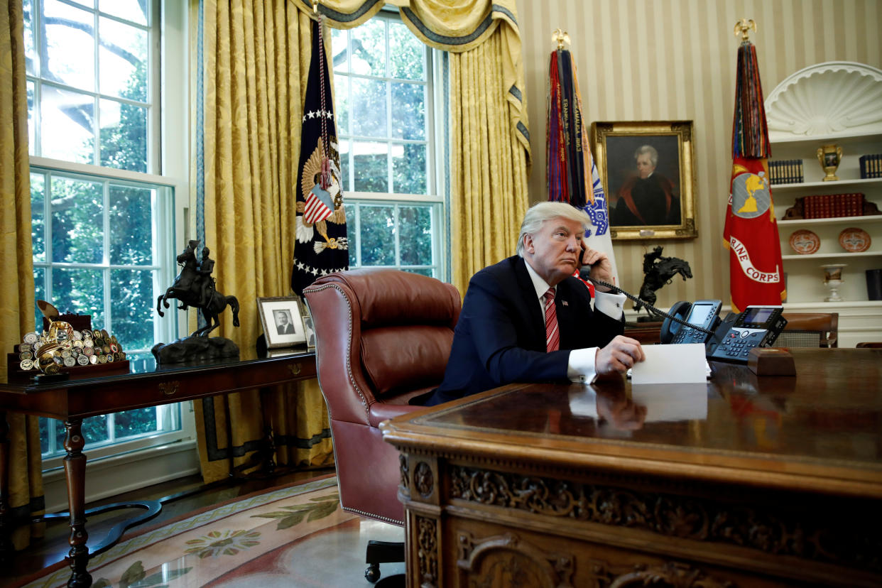 President Donald Trump in the Oval Office on June 27, 2017.&nbsp; (Photo: Carlos Barria / Reuters)