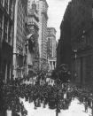 <p>Crowds gather outside the New York Stock Exchange in October 1929 after the Wall Street Crash.</p>