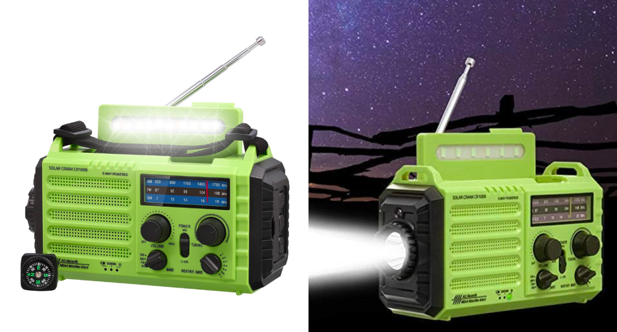 The Mesqool 5-Way Powered Emergency Weather Radio is a 