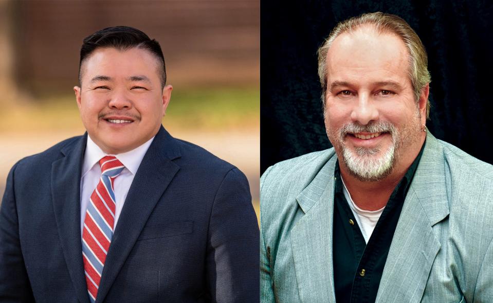 Thuan Nguyen and Matt Hinkle, from left, are candidates for Oklahoma City Council's Ward 5 seat.