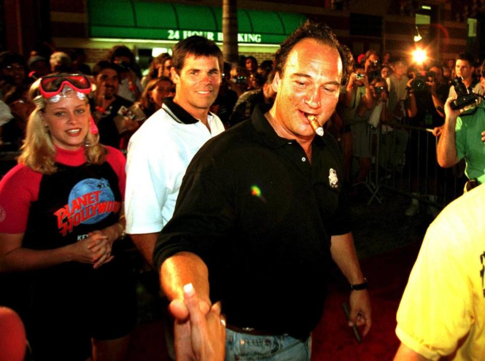 Actor Jim Belushi arrives at the grand opening of Planet Hollywood in Key West. Belushi was greeted by fans who waited for hours on Duval Street to catch a glimpse of the celebrities attending the party.