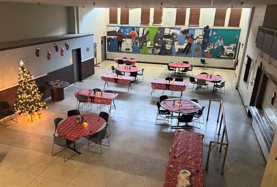 The cafeteria of the Family Partnership Center decorated for the cultural holiday party held on Friday, Dec. 15.