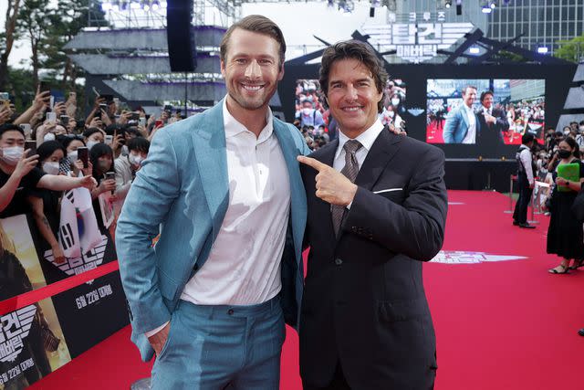 Glen Powell and Tom Cruise