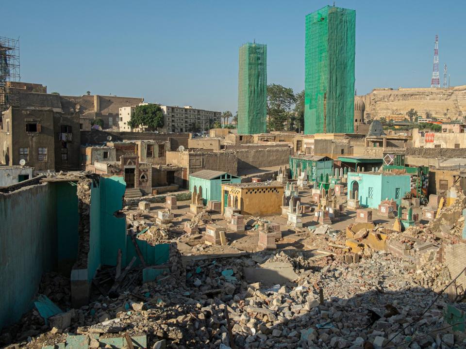 A view of demolition of structures in Cairo.