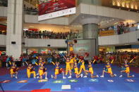 Cheerleading stunts performed by Si Ling Superstar, Si Ling Primary School's cheerleading squad.