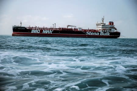 Stena Impero, a British-flagged vessel owned by Stena Bulk, is seen at undisclosed place off the coast of Bandar Abbas