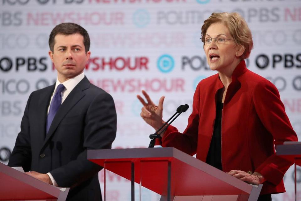 Pete Buttigieg, Elizabeth Warren