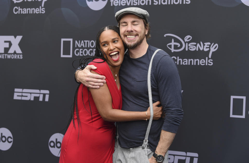 Joy Bryant, left, and Dax Shepard attend the Walt Disney Television 2019 upfront at Tavern on The Green on Tuesday, May 14, 2019, in New York. (Photo by Evan Agostini/Invision/AP)