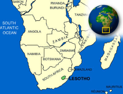 賴索托全境被南非共和國包圍，全國有將近86%的進口必須由南非提供 圖片來源：COUNTRYREPORTS