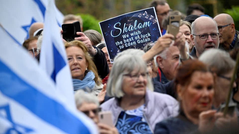 A pro-Israel counter-demonstration in Malmo on Thursday. - Johan Nilsson/TT News Agency/Reuters