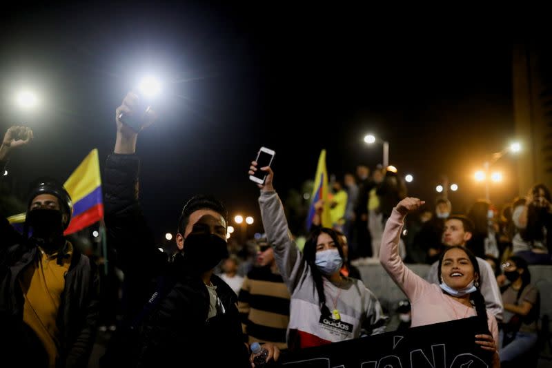 Foto del jueves de una manifestación en Bogotá