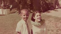 <p>Before he was the leader of the free world, he was just a little boy in Hawaii. Here he is pictured with his mother, Ann Dunham, in the '60s. </p>