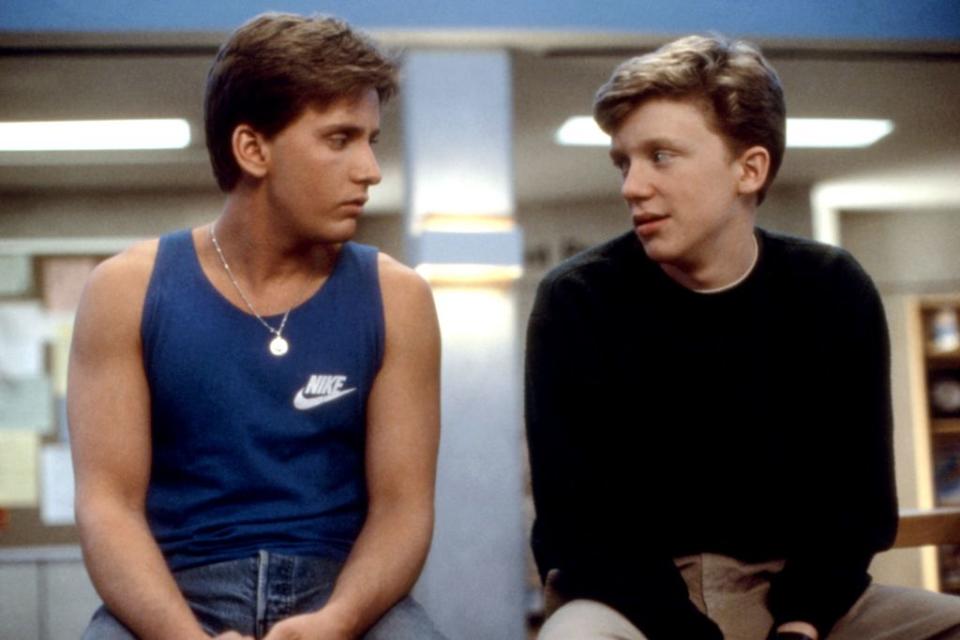 Emilio Estevez and Anthony Michael Hall in “The Breakfast Club,” 1985. - Credit: Courtesy of Everett Collection