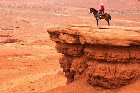 May: Priit Einbaum evokes scenes from the old Wild West with his hair-raising image of a mounted horseman in Monument Valley - Credit: Priit Einbaum