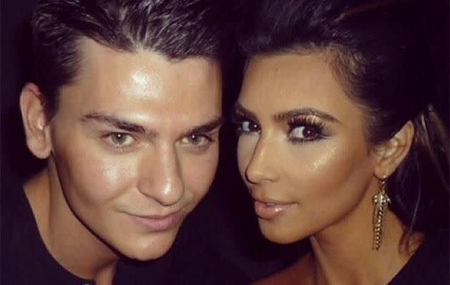 Kim Kardashian's make-up artist, Mario Dedivanovic, has revealed how he cleans his make-up brushes. Photo: Instagram.