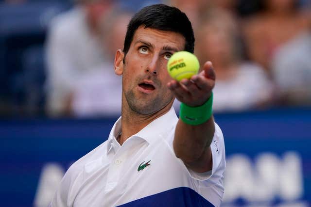 Novak Djokovic has refused to reveal if he has had the coronavirus vaccine (John Minchillo/PA)
