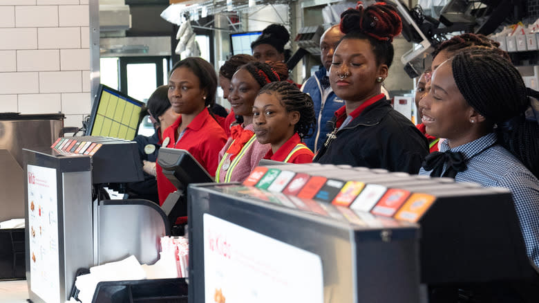counter staff at Chick-fil-A