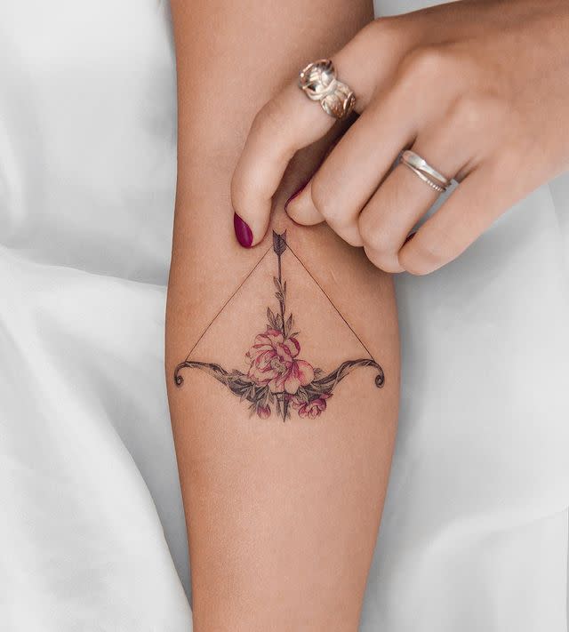 16) This Colorful Sagittarius Tattoo