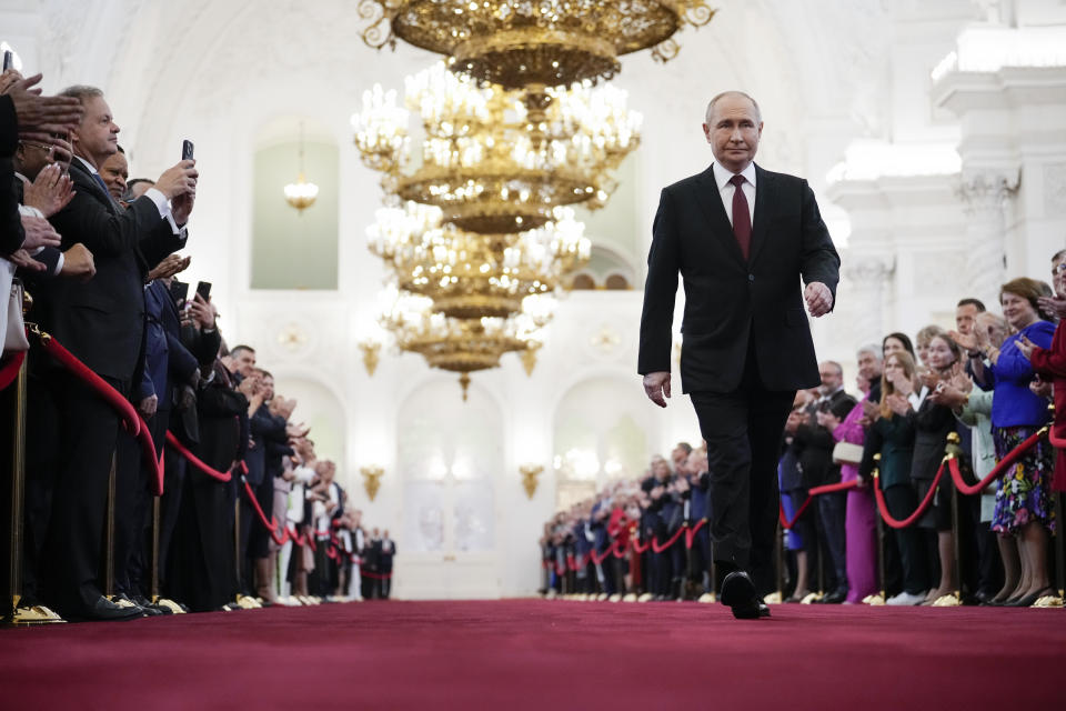 7日，普丁正式就任俄羅斯聯邦第八屆總統。（圖／美聯社）