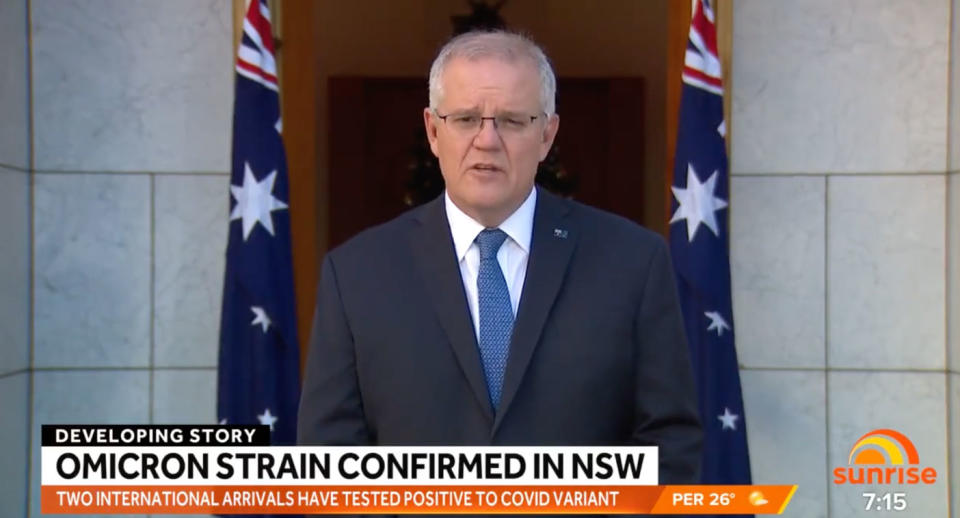 Scott Morrison appears on Seven's Sunrise breakfast TV show. Source: Sunrise/Twitter