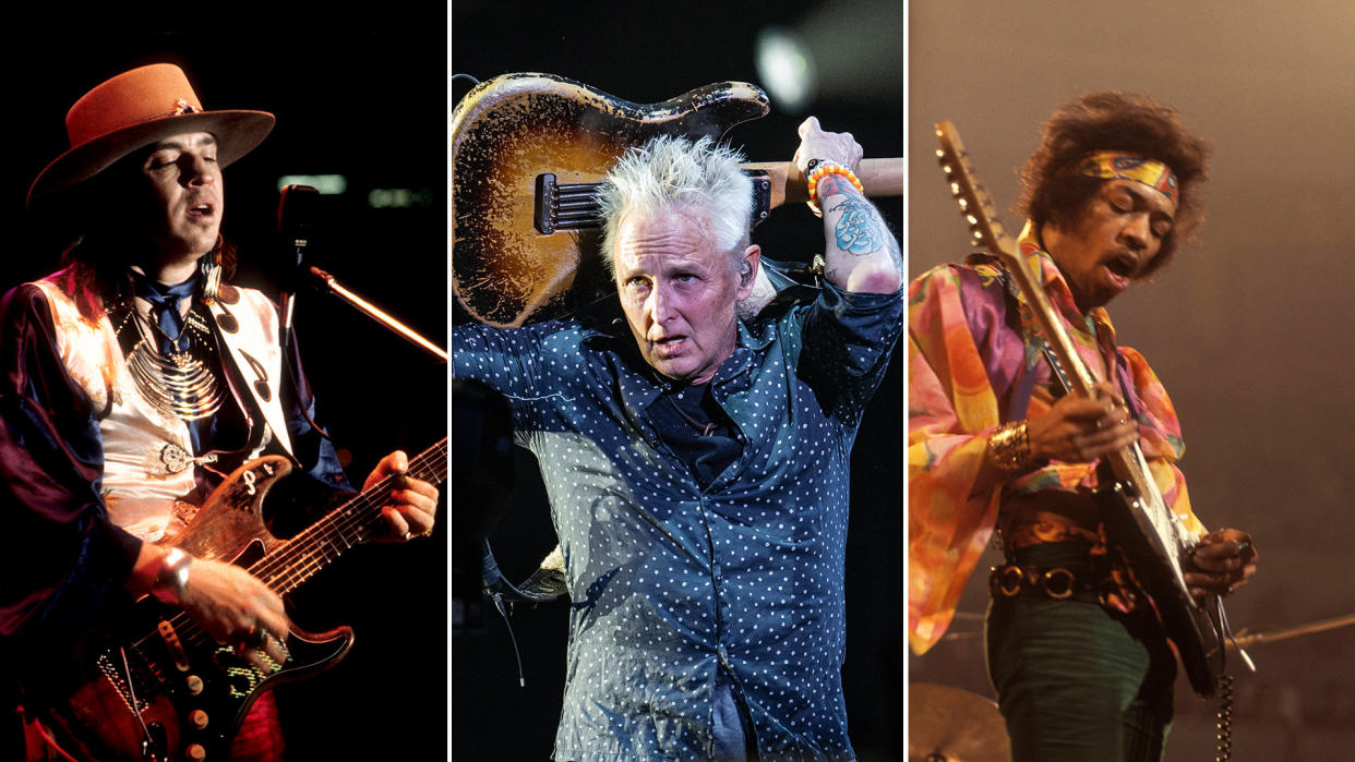  (from left) Stevie Ray Vaughan, Mike McCready and Jimi Hendrix. 