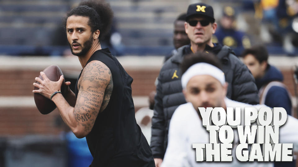 Former San Francisco 49ers QB Colin Kaepernick works out at the University of Michigan this April. Kaepernick worked out for the Las Vegas Raiders on Wednesday. (Photo Credit: Rick Osentoski-USA TODAY Sports)