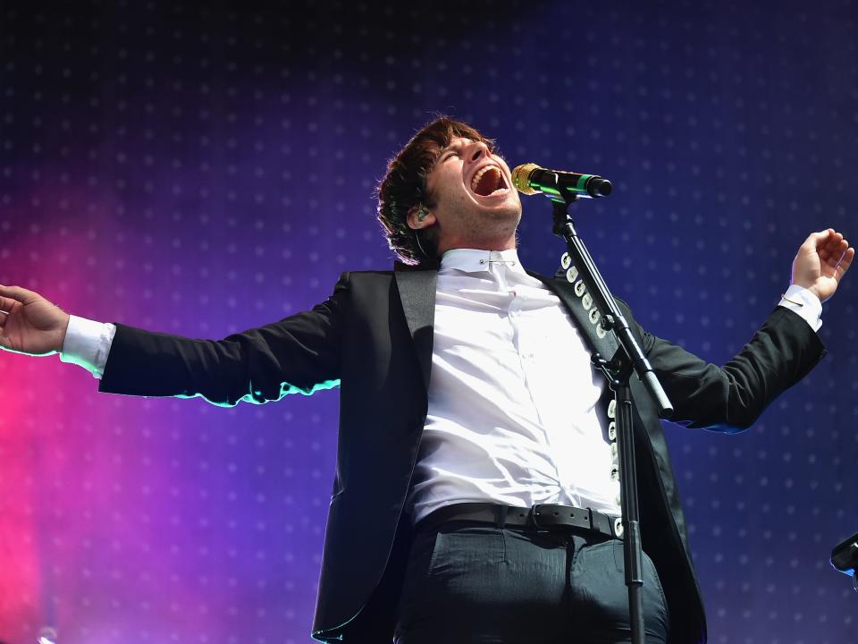 Musician Mark Foster of Foster the People performs onstage during day 3 of the Firefly Music Festival on June 20, 2015 in Dover, Delaware.