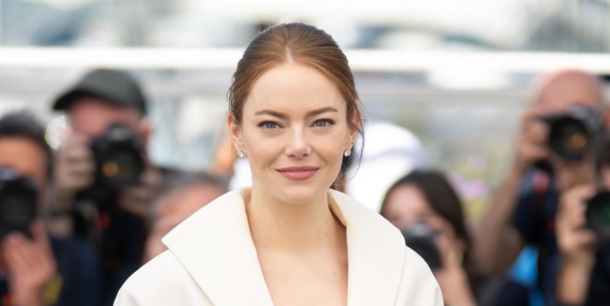 cannes, france may 18 emma stone attends the kinds of kindness photocall at the 77th annual cannes film festival at palais des festivals on may 18, 2024 in cannes, france photo by samir husseinwireimage