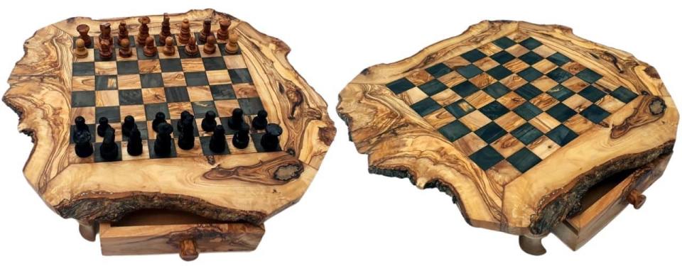 rustic chess board etsy