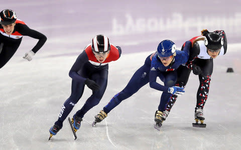 Elise Christie competes in the 1000 metres - Credit: PA