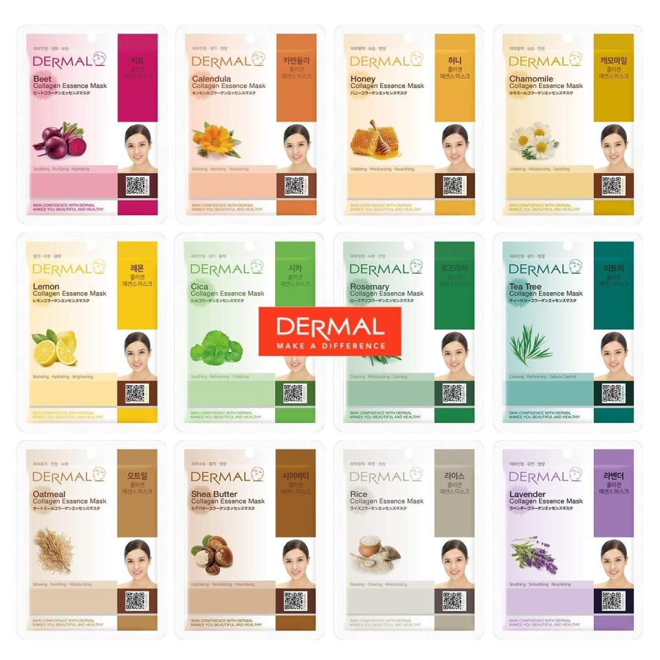 7) Dermal Sheet Masks, 12-Pack