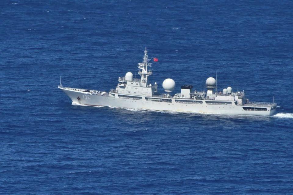 The Department of Defence posted this image of The Chinese spy ship  Haiwangxing (Reuters)