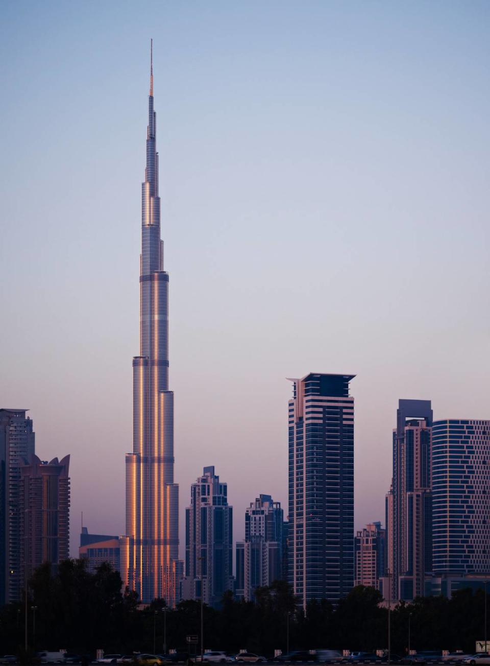 The Burj Khalifa in Dubai is the world’s tallest building. It stands at 2,717 feet, or 828 meters, high. Chicago-based Skidmore, Owings & Merrill provided the architect and structural engineer for the tower.