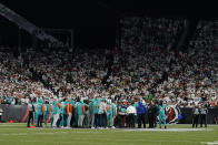 Miami Dolphins quarterback Tua Tagovailoa is taken off the field on a stretcher during the first half of an NFL football game against the Cincinnati Bengals, Thursday, Sept. 29, 2022, in Cincinnati. (AP Photo/Jeff Dean)