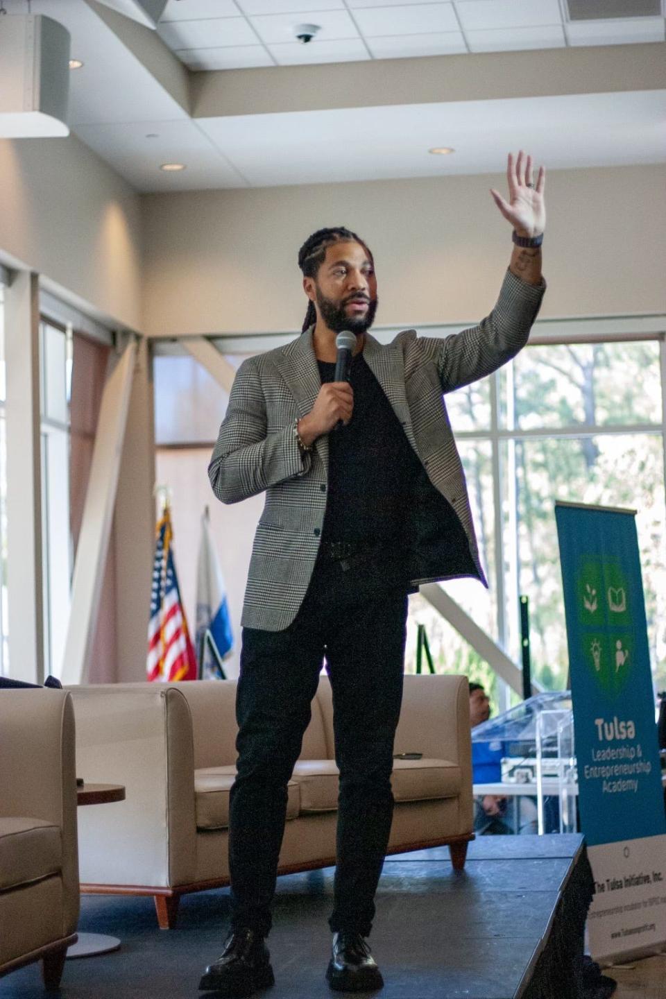 Pastor Tim Timberlake speaks at Wednesday's Keys for Success event at Fayetteville State University.