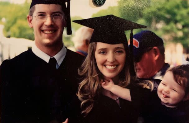 PHOTO: Sarah Merrill poses with her husband and their daughter at their graduation from Dartmouth College. (Courtesy Sarah Merrill )