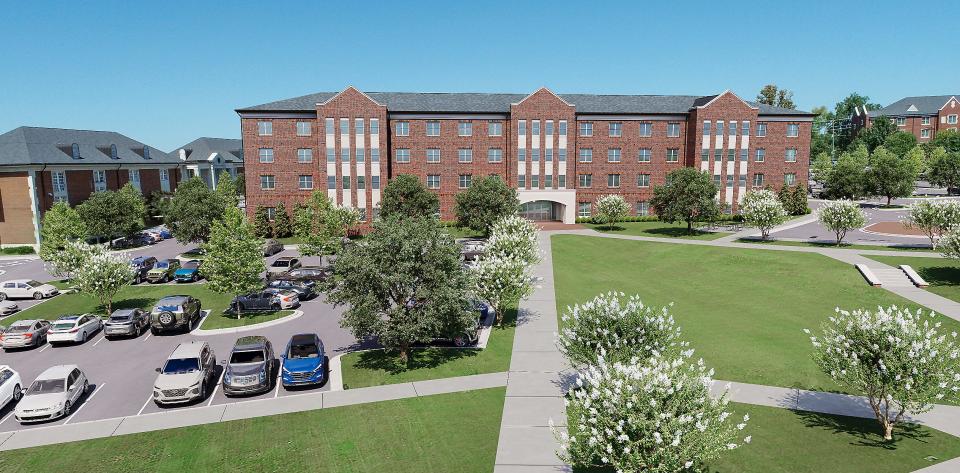 This is an artist's rendering of Jacksonville State University's future North Village Residence Hall.