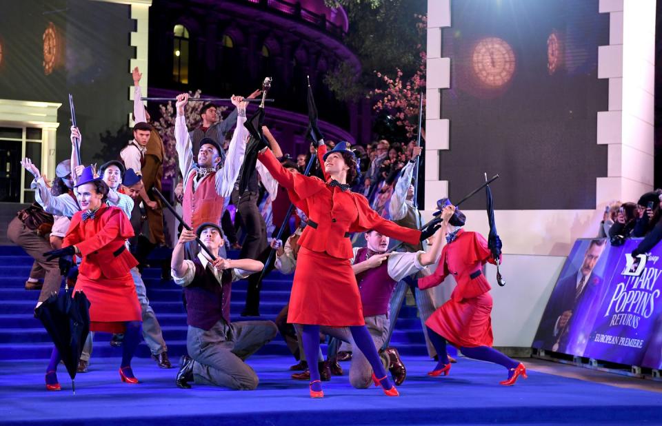 Dancers perform at the London Premiere