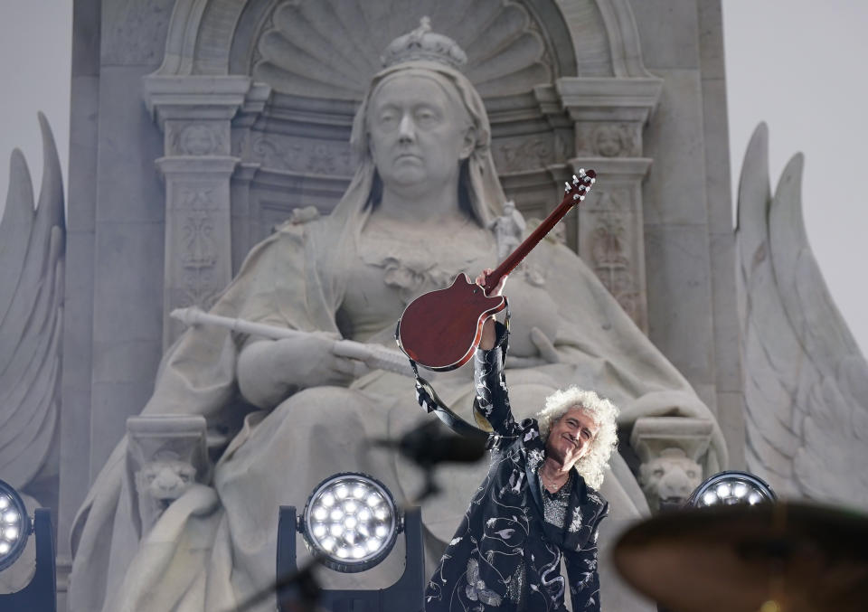 Brian May of Queen performs during the BBC's Platinum Party at the Palace staged in front of Buckingham Palace, London, on day three of the Platinum Jubilee celebrations for Queen Elizabeth II. Picture date: Saturday June 4, 2022.