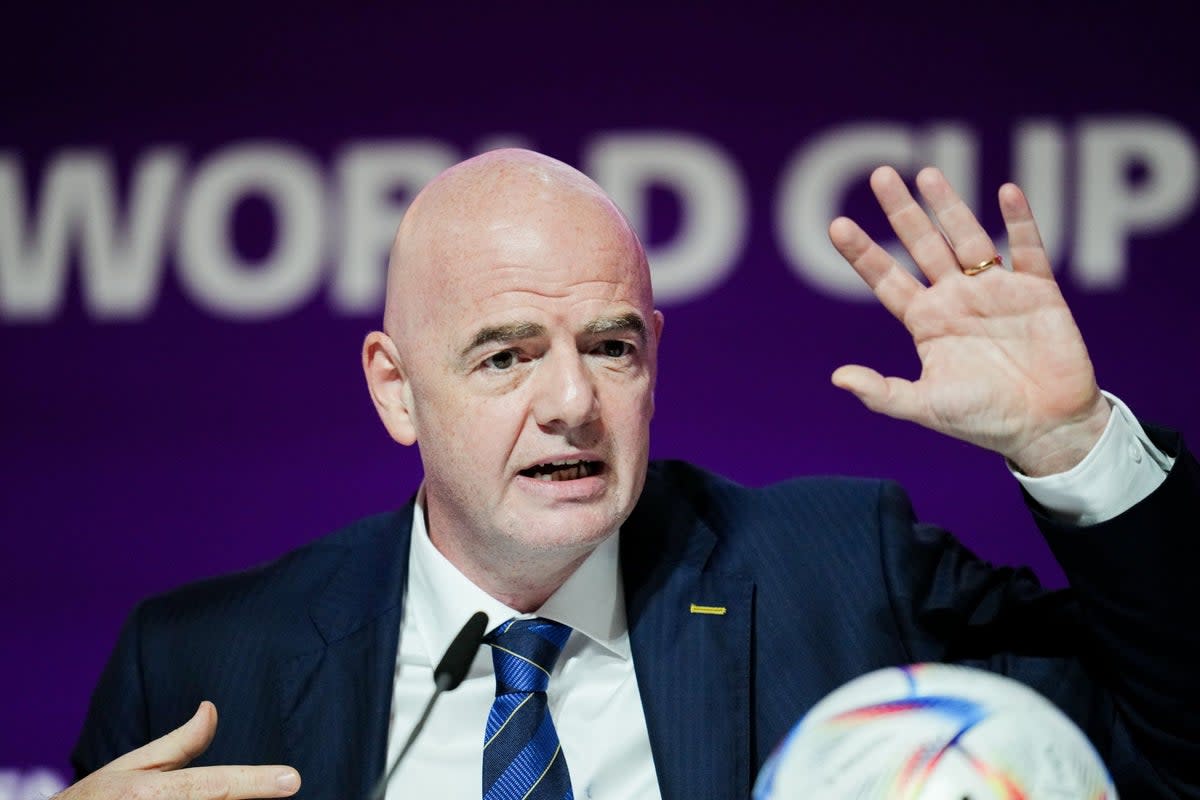 FIFA president Gianni Infantino took aim at European critics of Qatar on the eve of the World Cup (Nick Potts/PA) (PA Wire)