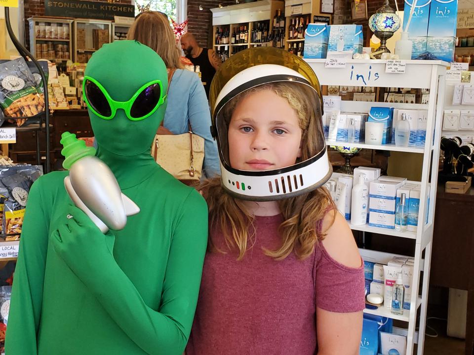 Beatrice Cooper and Sydney Tremblay, both 11, seen at the UFO Festival in Exeter Saturday, Sept. 3, 2022, say they attend every year it is held.